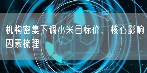 机构密集下调小米目标价，核心影响因素梳理